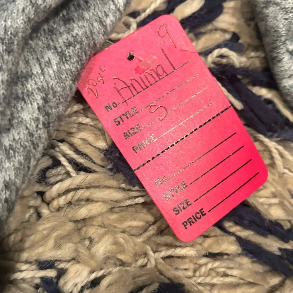 NWT ✨ Twenty Second Grey Tie-Hem Pullover with Zebra Print Shoulders- size small